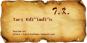 Tari Kálmán névjegykártya